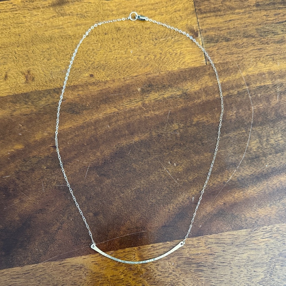 Delicate Gold Bar Pendant Necklace